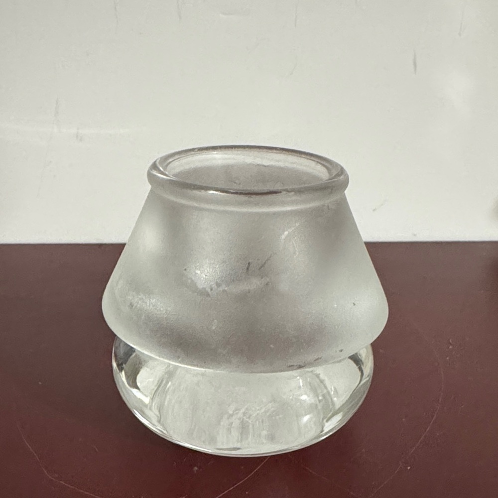 Sterno Chatterly Candle Lamp - 3 1/4"D x 3 1/2"H, Glass, Frost/Clear (80130)1970